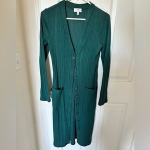 Socialite Green Long Cardigan Size M